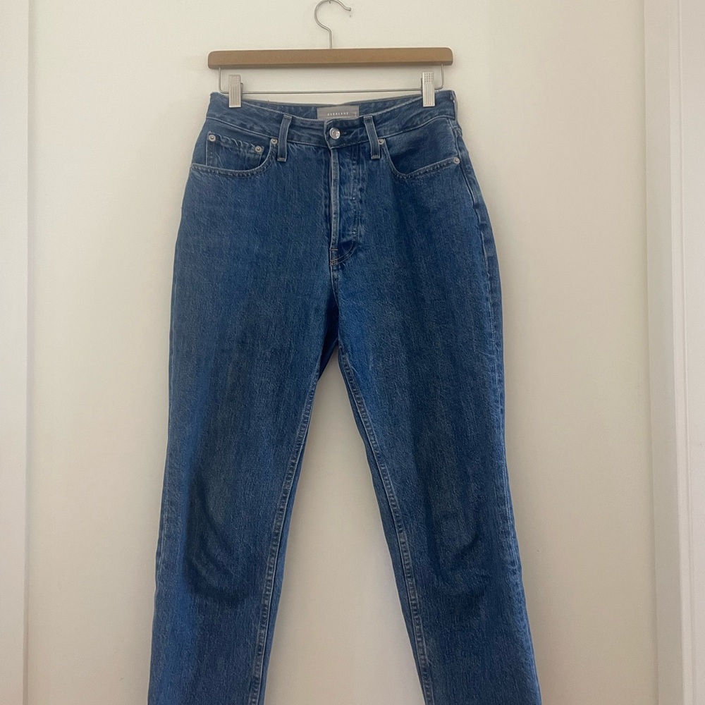 Everlane Straight Leg Jeans in Medium Blue Wash